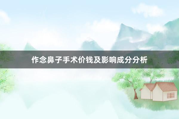作念鼻子手术价钱及影响成分分析