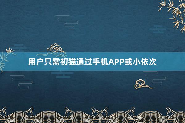 用户只需初猫通过手机APP或小依次