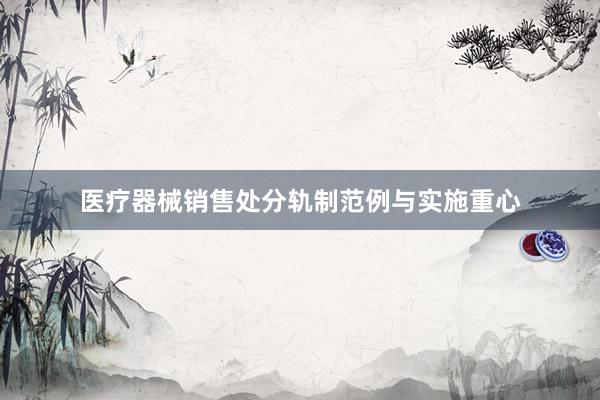 医疗器械销售处分轨制范例与实施重心
